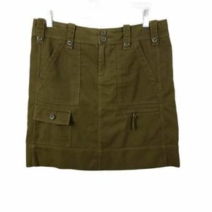 Anthropologie Cargo Skirt Green Mini Flap Pocket 6